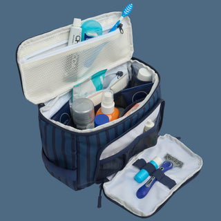 Classic Striped Toiletries Bag